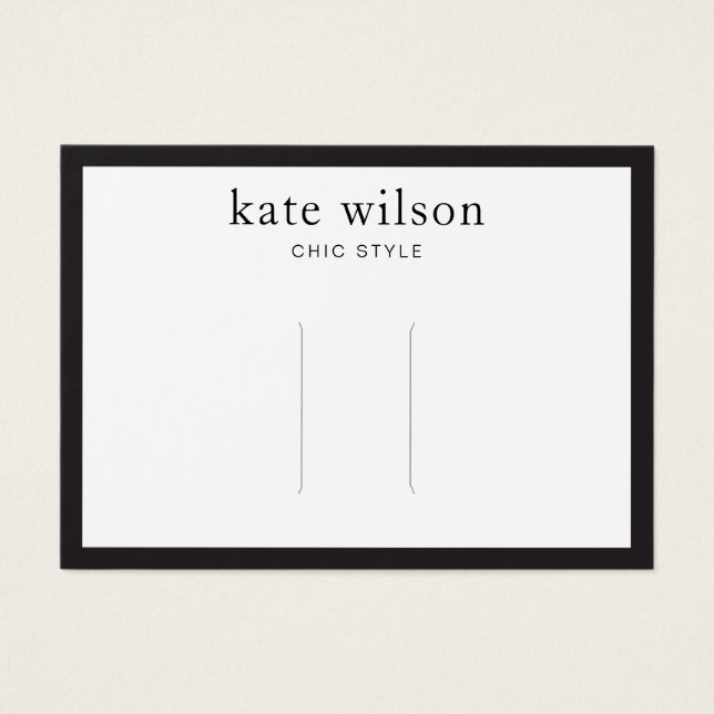 Modern Black White Small Hair Clip Display Card (Front)