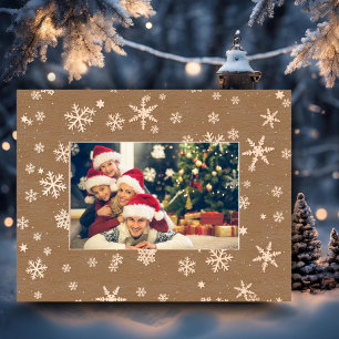 Modern Black White Snowflake Pattern Etched Frames