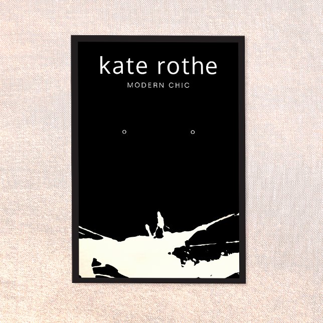 Modern Black White Splatter Earring Display Card (Creator Uploaded)