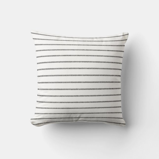Modern Black White Stripe  Cushion (Front)