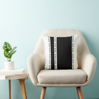 Modern Black & White Striped Decorative Cushion