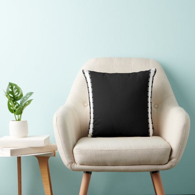 Modern Black & White Striped Decorative  Cushion (Chair)