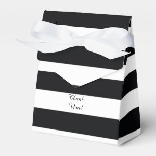 Modern Black White Striped Favour Box