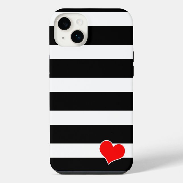 Modern Black & White Striped iPhone Case (Back)