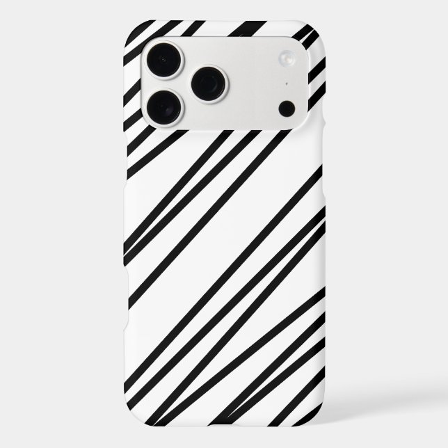 Modern Black & White Striped iPhone Case – Minimal (Back)