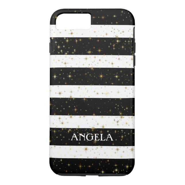 Modern Black White Stripes Case-Mate iPhone Case (Back)