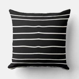 Modern black white stripes decorative chic trendy  cushion