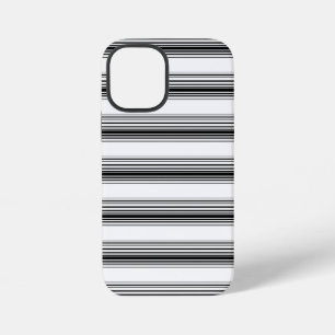 Modern black white stripes iPhone 12 mini case