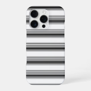 Modern black white stripes iPhone 16 pro case