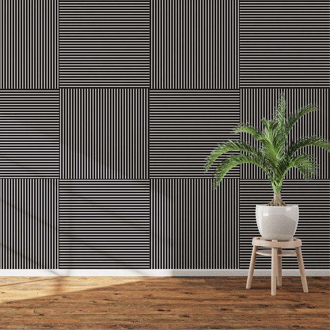 Modern Black & White Stripes: Peel and Stick Wallpaper (Modern Black & White Stripes: Peel and Stick Wallpaper)