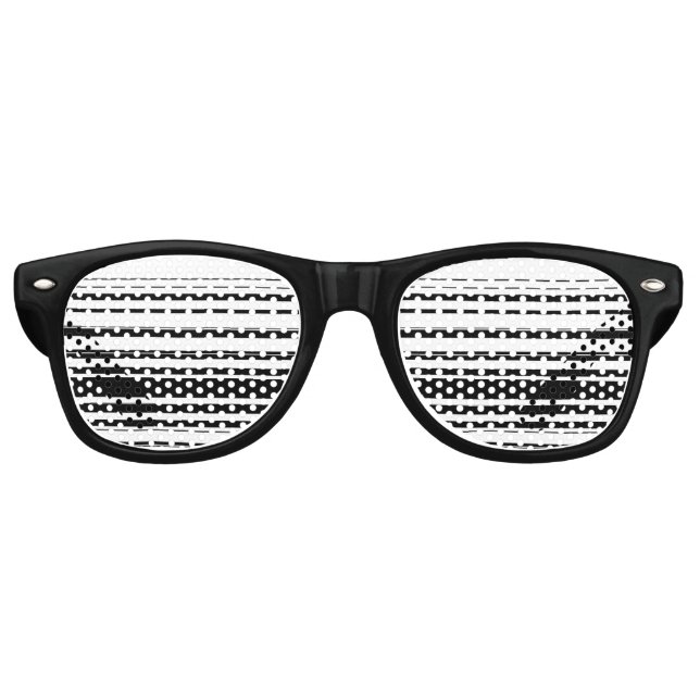 Modern black white stripes retro sunglasses (Front)
