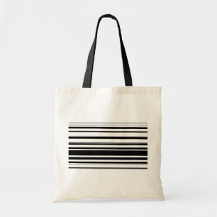 Modern black white stripes tote bag