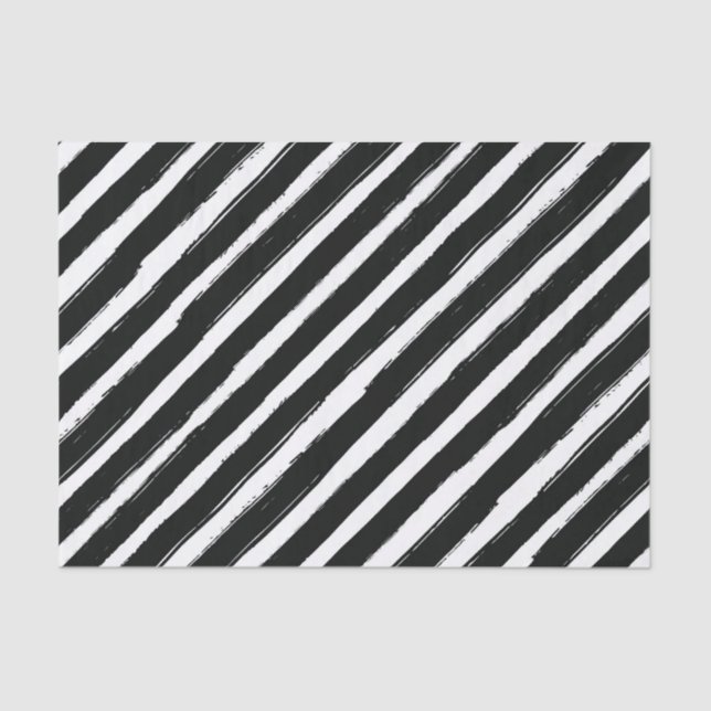 Modern Black & White Stripes Trendy Birthday Party Tissue Paper (Front)