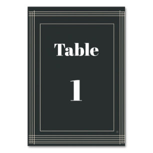 Modern Black & White Table Numbers Template Cust