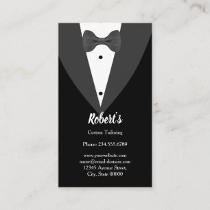 Modern Black & White Tuxedo Suit Mens Clothing  Business Card