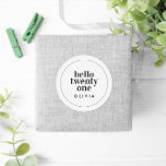 Modern black white typography 21 photo birthday classic round sticker<br><div class="desc">Modern minimal black and white typography photo simple contemporary 21st birthday party invite. Age can be customised.</div>
