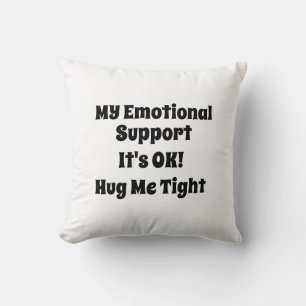 Modern black white typography cute humour hug me cushion