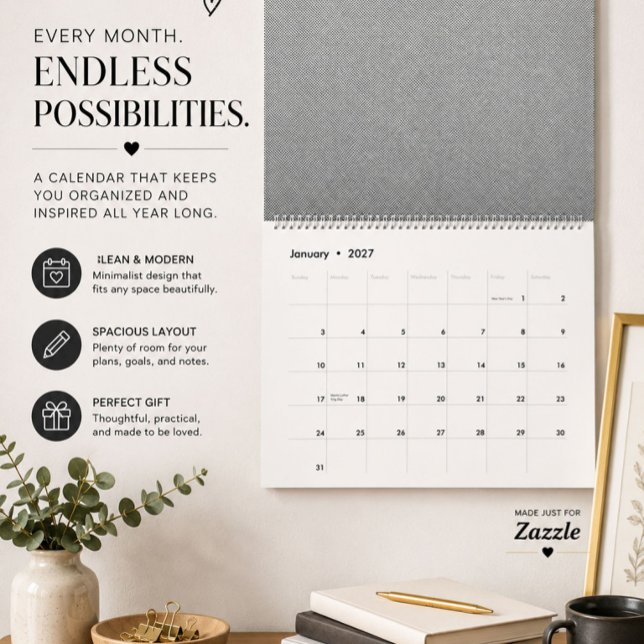 Modern Black & White Wall Calendar (Creator Uploaded)