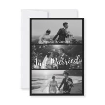 Modern Black & White Wedding Announcements