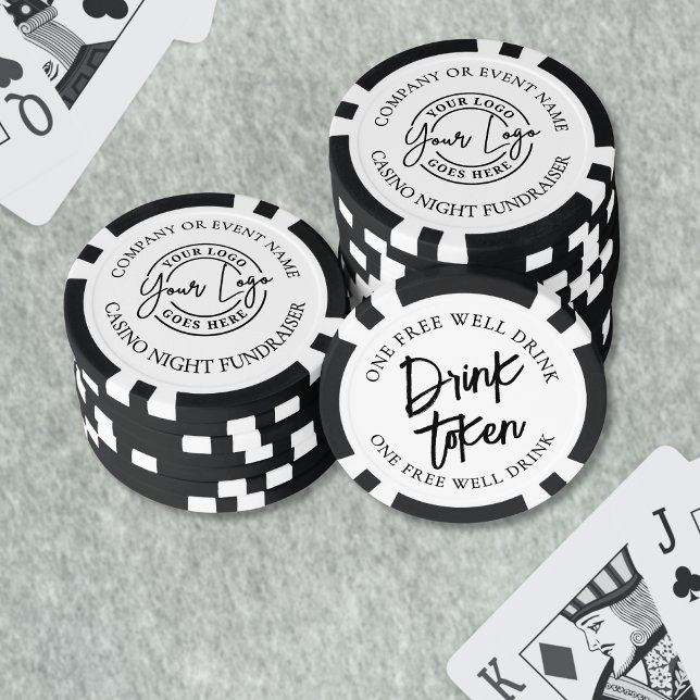 Modern Black White Wedding Drink Poker Chips (Modern Black White Wedding Drink Poker Chips)