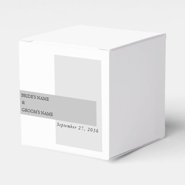Modern Black & White Wedding  Favour Box (Front Side)