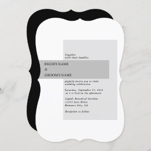 Modern Black & White Wedding  Invitation