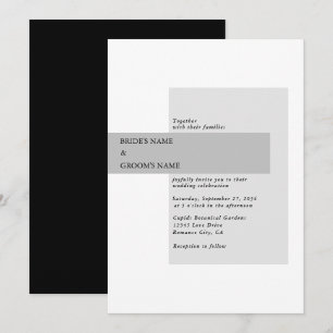 Modern Black & White Wedding Invitation