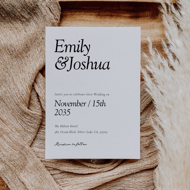 Modern Black & White Wedding Invitation (Creator Uploaded)