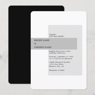 Modern Black & White Wedding Invitation