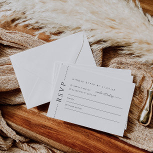 Modern Black White Wedding Invite RSVP Reply Card