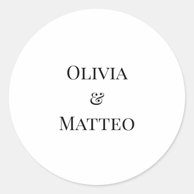 Modern Black White Wedding Monogram Stickers (Front)