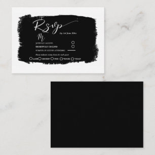Modern Black & White Wedding Reception Details  Enclosure Card