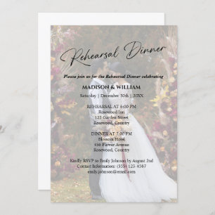 Modern Black & White Wedding Rehearsal Dinner Invitation