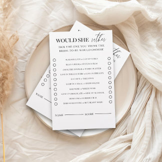 Modern Black & White Would She Rather Game  Flyer