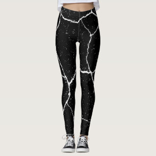 Modern black white yoga  leggings