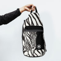 Modern Black White Zebra Stripe Print Name Initial