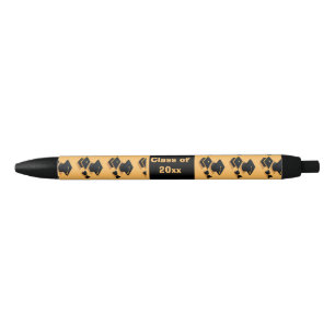 Modern Black & Yellow Graduation cap pattern  Ink Pen