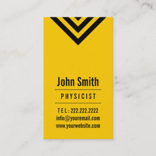 Modern Black & Yellow Physicist Business Card