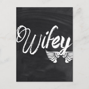 modern blackboard scripts honeymoon wifey postcard