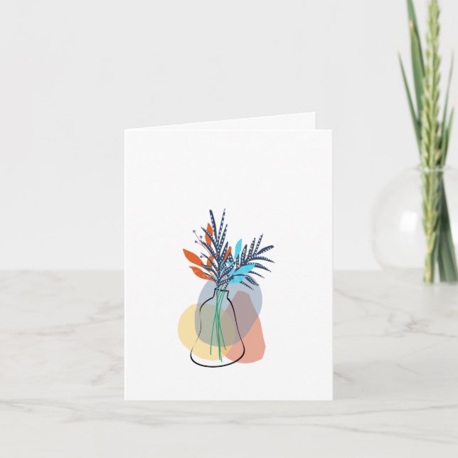 Modern Blank Botanical Note Card Stationery (Front)