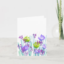 Modern Blank Botanical Note Card Stationery