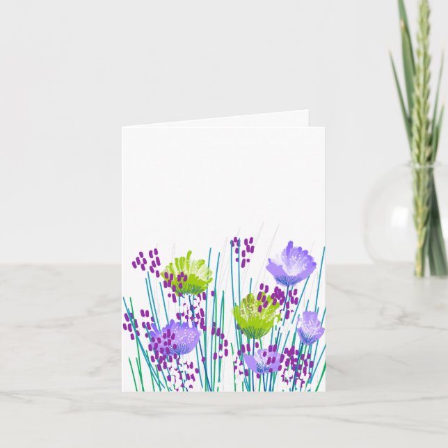 Modern Blank Botanical Note Card Stationery (Front)
