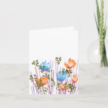 Modern Blank Botanical Note Card Stationery
