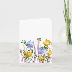 Modern Blank Botanical Note Card Stationery