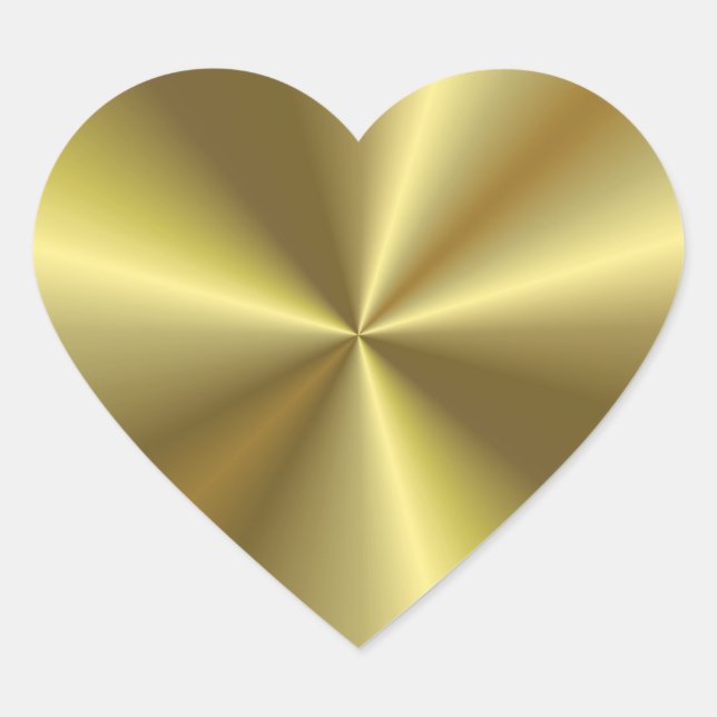 Modern Blank Template Elegant Gold Metallic Look Heart Sticker (Front)