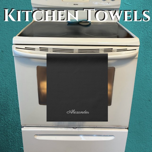 Modern Blank template,  White Script  Tea Towel (Creator Uploaded)