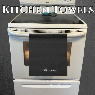 Modern Blank template, White Script Tea Towel