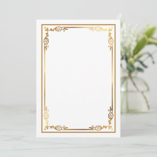 Modern Blank White Invite with Sleek Framed Border