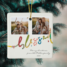 Modern blessed Christmas tree photo Holiday