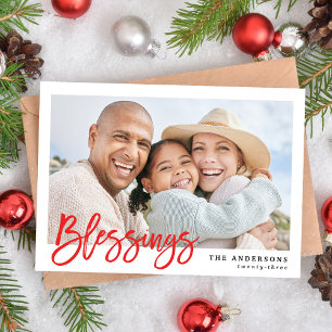 Modern Blessings Holiday Photo Card